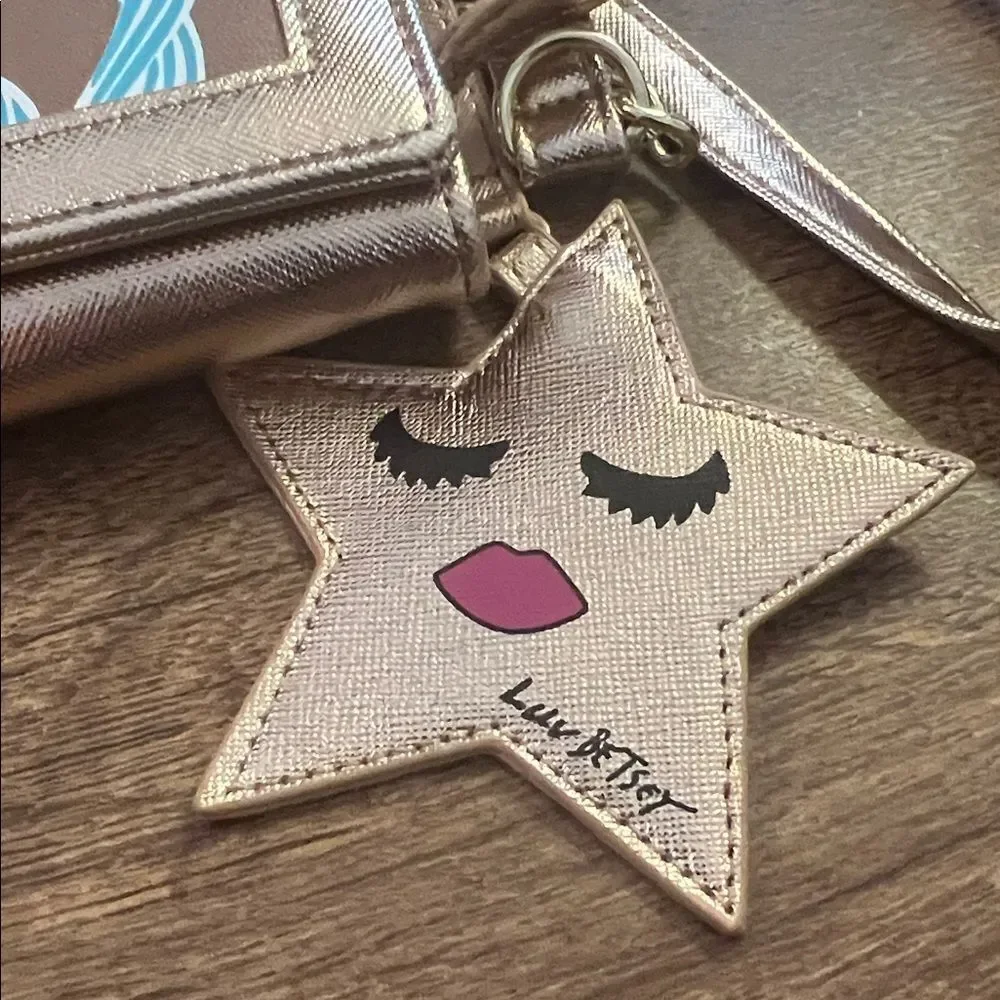 Betsey Johnson Gold Floral Star Clutch